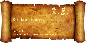 Kotter Endre névjegykártya